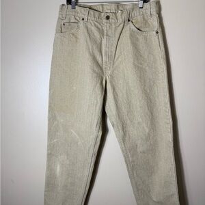 Vintage Levi’s 550 Orange Tab USA Made Jeans 36x34 Fits 36x32 Beige 90s